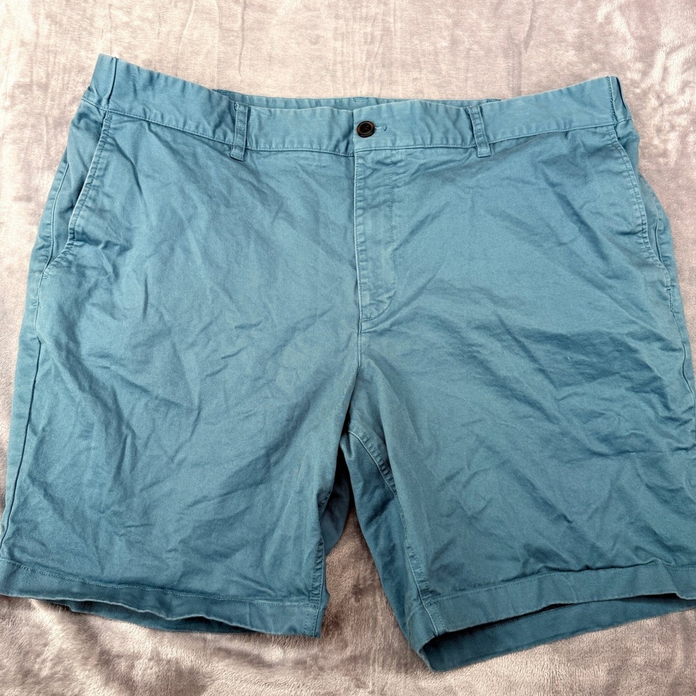 Hawker RyeChino Shorts Mens Size 44 x‎ 9 Teal Blue Flat Front Stretch Waist
